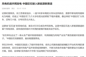 时报：风电机组并网发电 中国利来w66驶入新能源新赛道